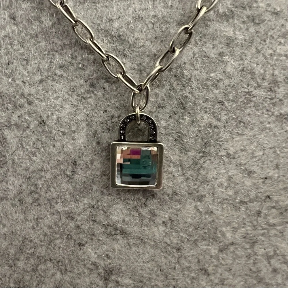 TOUCHSTONE CRYSTAL by Swarovski NECKLACE, Little Lock Necklace adjustable, NEW.